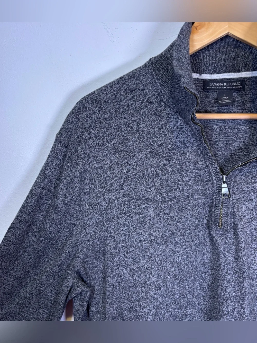 Banana Republic Pima Cotton Cashmere Quarter Zip Sweater
